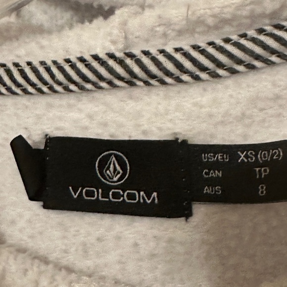 Vintage Volcom Skate Surf Floral White Hoodie Women Long Sleeve Sweater XS - Picture 5 of 11